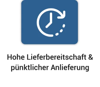 Hohe Lieferbereitschaft und pünktliche Anlieferung